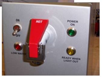 Hot water dispenser with Marl 528 LED indicators.